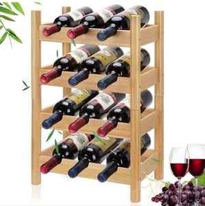 Stackable Bamboo Wine Rack